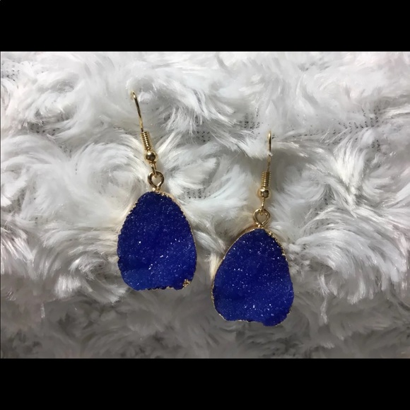 Jewelry - SOLD Royal Druzy Dangle Earrings